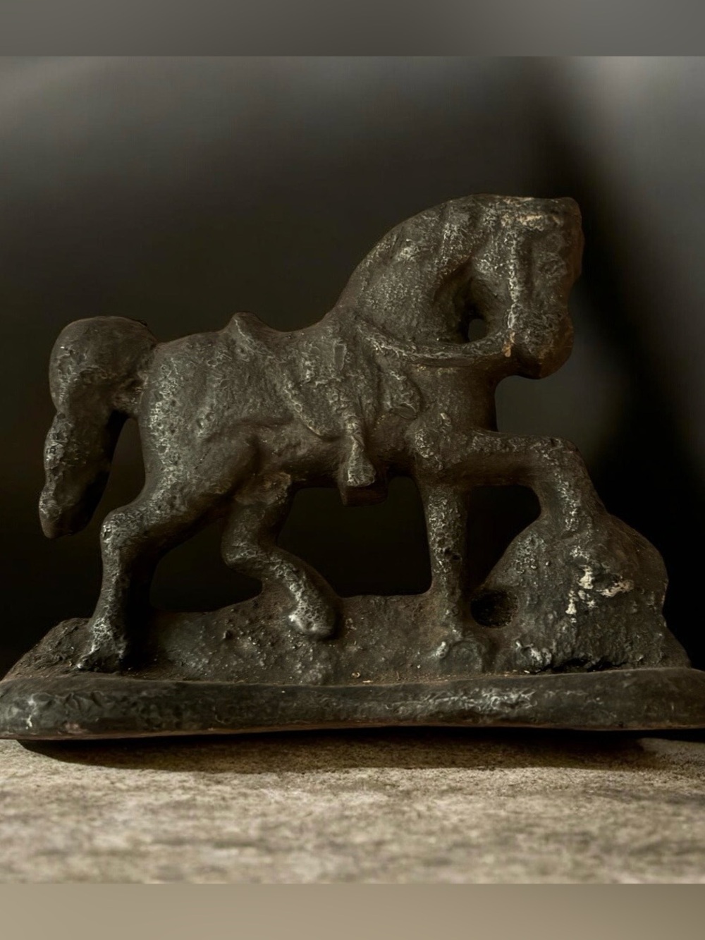 Antique Iron Horse Doorstop